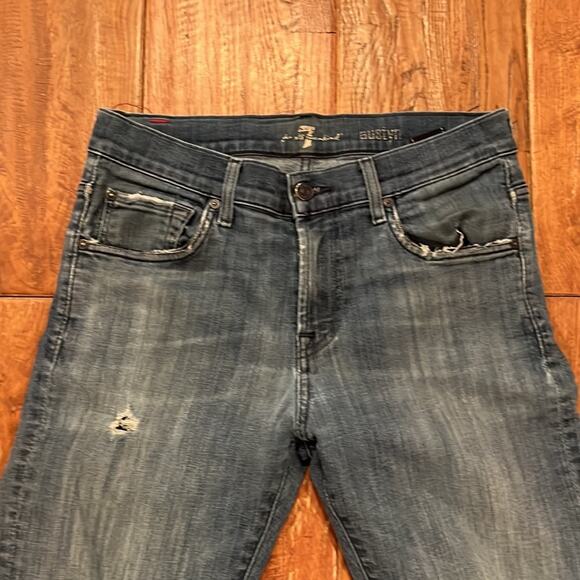 7 For All Mankind- Distressed Austyn Straight Relaxed Jean-Size 30 - Picture 5 of 6